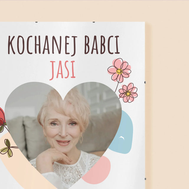 Zdjęcie I Podpis: Kochanej Babci z Okazji Urodzin - Personalizowany Plakat