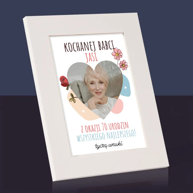Zdjęcie I Podpis: Kochanej Babci z Okazji Urodzin - Ramka Na Zdjęcie