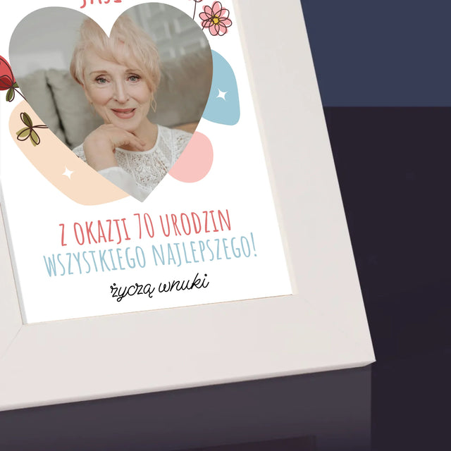 Zdjęcie I Podpis: Kochanej Babci z Okazji Urodzin - Ramka Na Zdjęcie