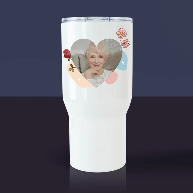 Zdjęcie I Podpis: Kochanej Babci z Okazji Urodzin - Kubek z Nadrukiem Termiczny Biały