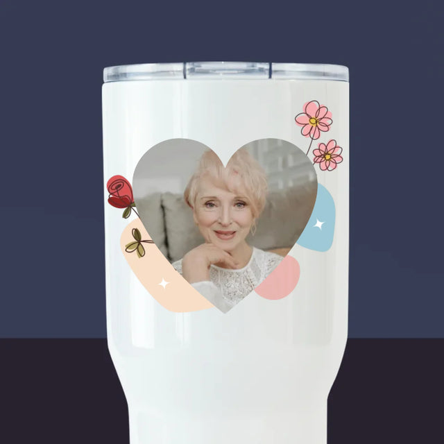 Zdjęcie I Podpis: Kochanej Babci z Okazji Urodzin - Kubek z Nadrukiem Termiczny Biały