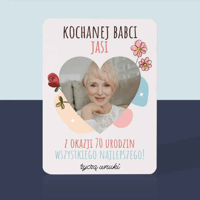 Zdjęcie I Podpis: Kochanej Babci z Okazji Urodzin - Karty Do Gry