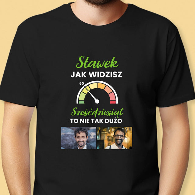 Fotokolaż: 60 Licznik - Koszulka Męska z Nadrukiem