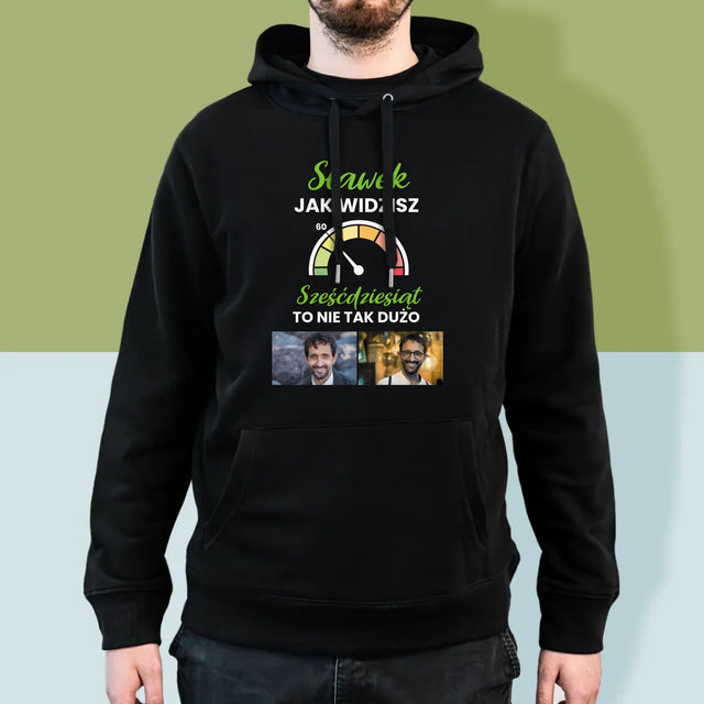 Fotokolaż: 60 Licznik - Bluza Męska z Kapturem