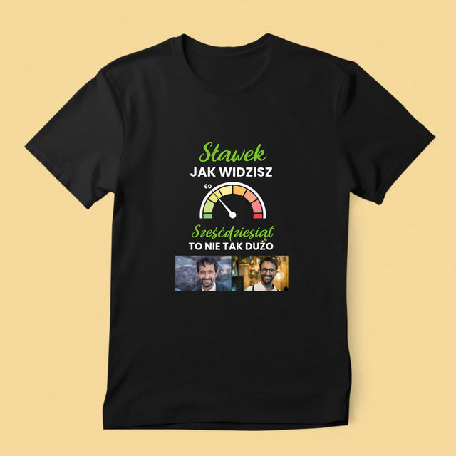 Fotokolaż: 60 Licznik - Koszulka Męska z Nadrukiem