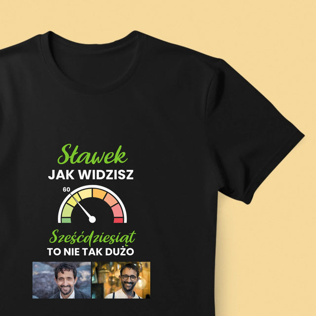 Fotokolaż: 60 Licznik - Koszulka Męska z Nadrukiem
