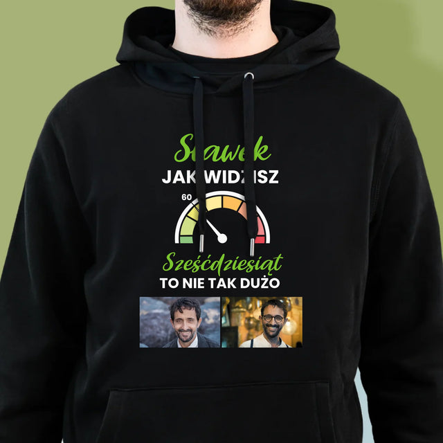 Fotokolaż: 60 Licznik - Bluza Męska z Kapturem