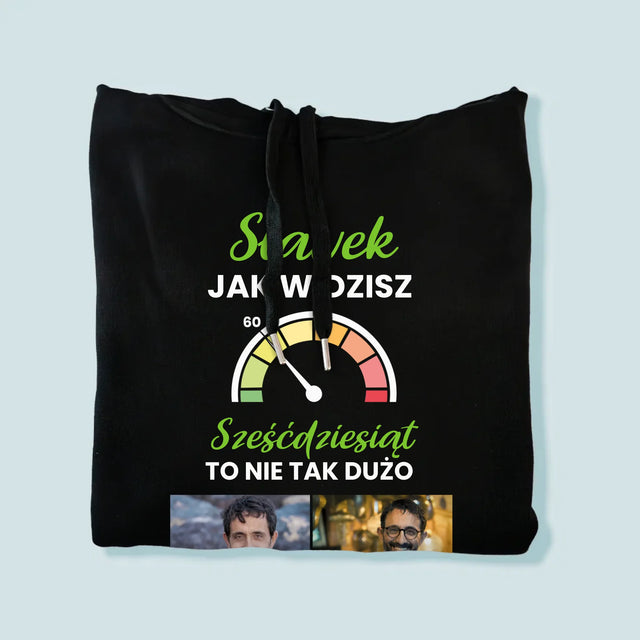 Fotokolaż: 60 Licznik - Bluza Męska z Kapturem