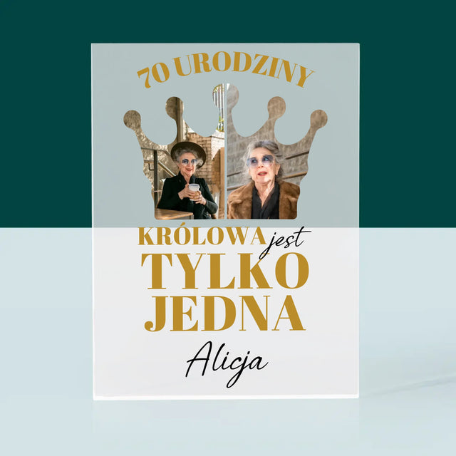 Kształt Ze Zdjęć: 70 Urodziny Królowa - Blok Akrylowy z Nadrukiem
