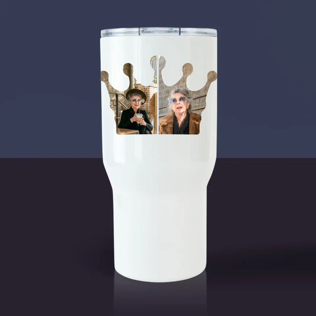 Kształt Ze Zdjęć: 70 Urodziny Królowa - Kubek z Nadrukiem Termiczny Biały