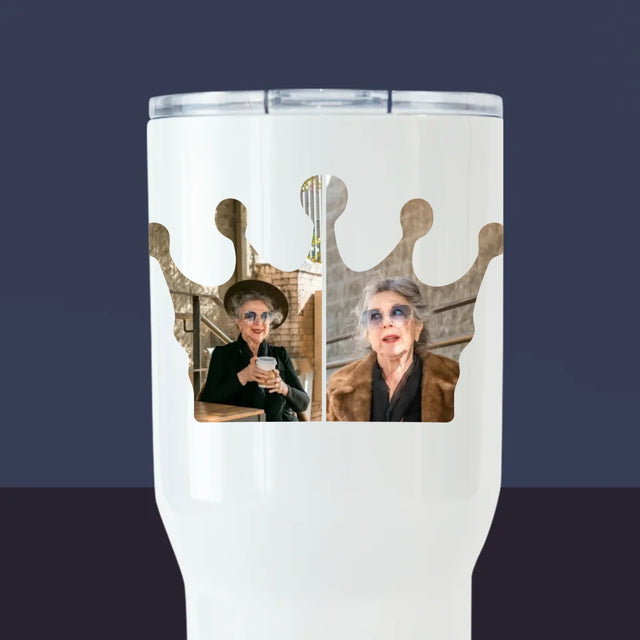 Kształt Ze Zdjęć: 70 Urodziny Królowa - Kubek z Nadrukiem Termiczny Biały