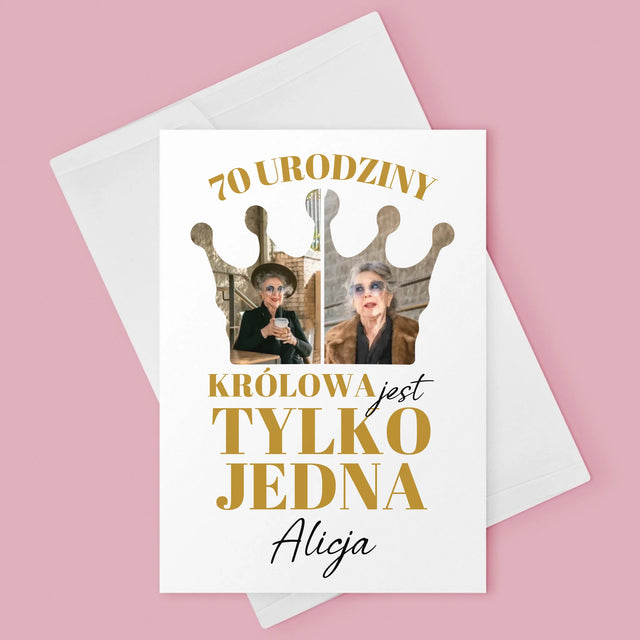 Kształt Ze Zdjęć: 70 Urodziny Królowa - Kartka z Życzeniami
