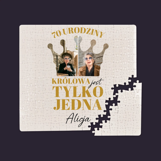 Kształt Ze Zdjęć: 70 Urodziny Królowa - Personalizowane Puzzle