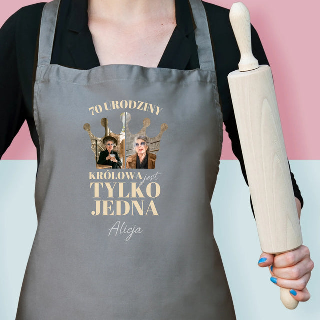 Kształt Ze Zdjęć: 70 Urodziny Królowa - Fartuch z Nadrukiem