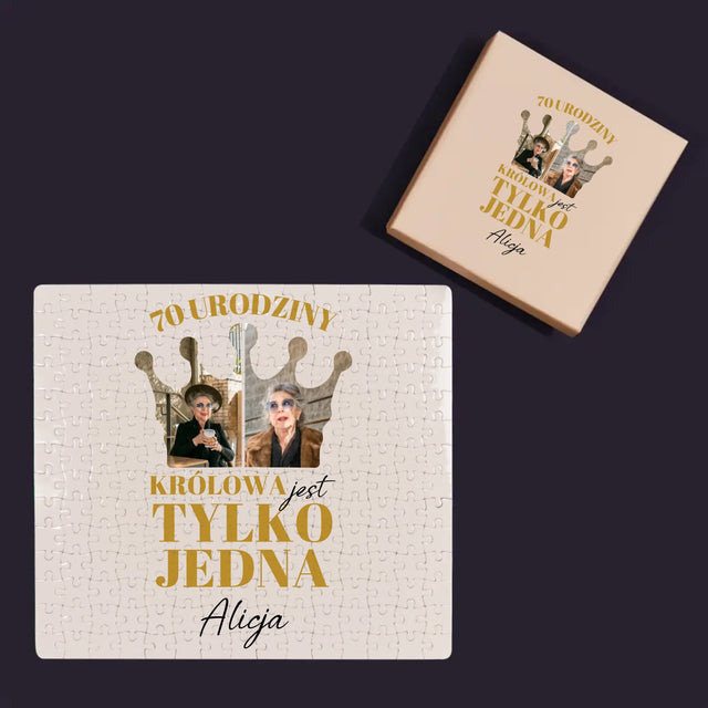Kształt Ze Zdjęć: 70 Urodziny Królowa - Personalizowane Puzzle