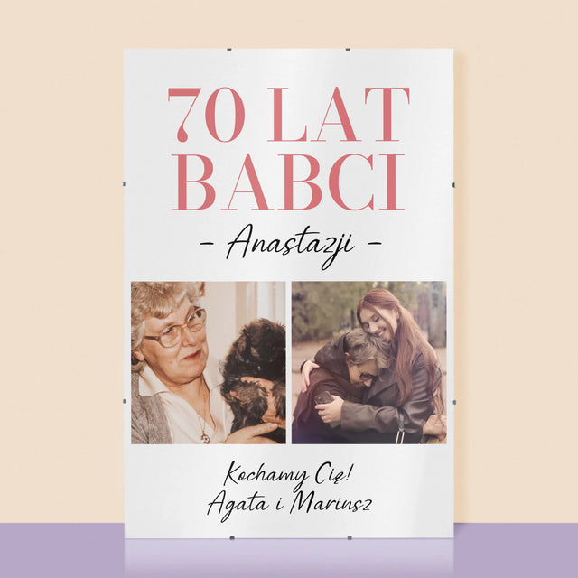 Fotokolaż: 70 Lat Babci - Personalizowany Plakat