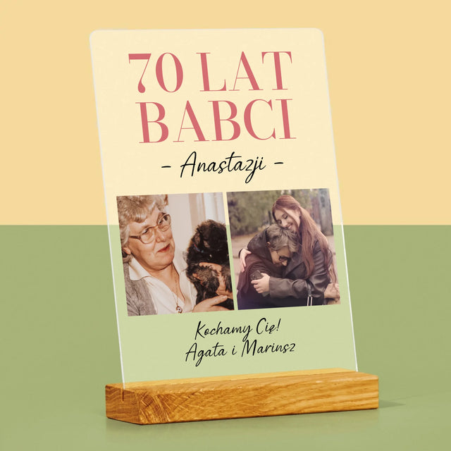 Fotokolaż: 70 Lat Babci - Wydruk Na Szkle Akrylowym