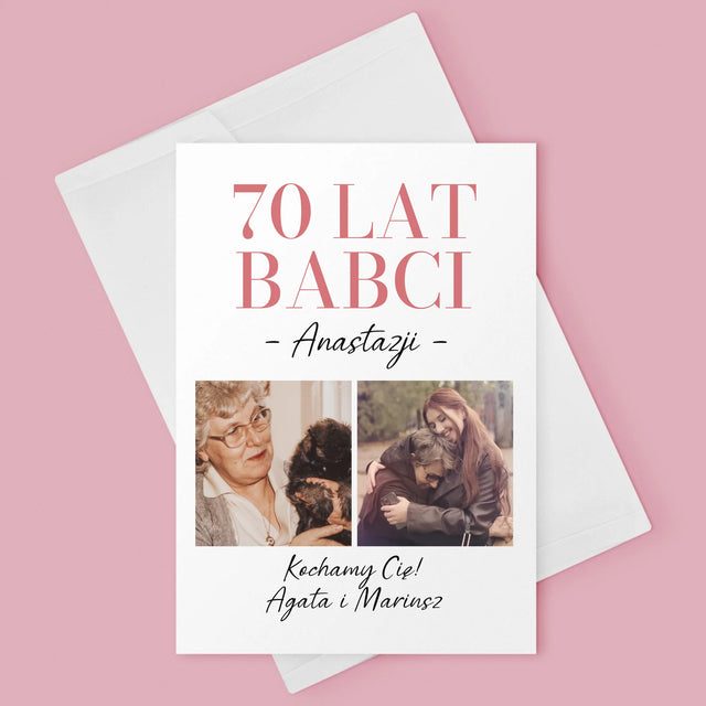 Fotokolaż: 70 Lat Babci - Kartka z Życzeniami