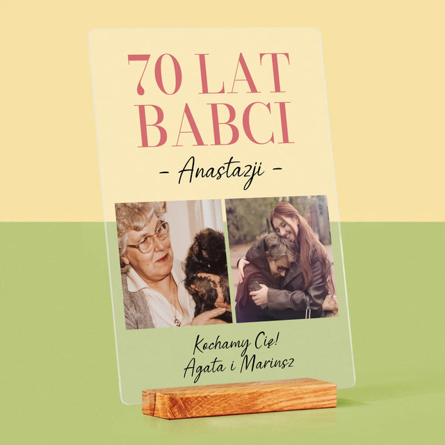 Fotokolaż: 70 Lat Babci - Wydruk Na Szkle Akrylowym