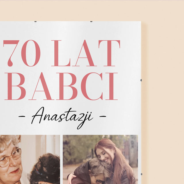 Fotokolaż: 70 Lat Babci - Personalizowany Plakat