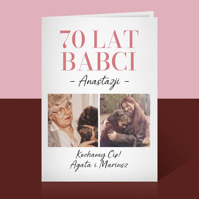 Fotokolaż: 70 Lat Babci - Kartka z Życzeniami