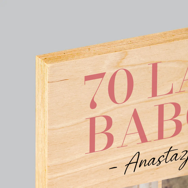 Fotokolaż: 70 Lat Babci - Wydruk Na Drewnie