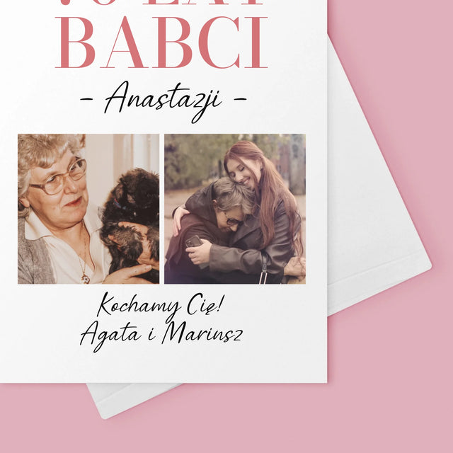 Fotokolaż: 70 Lat Babci - Kartka z Życzeniami