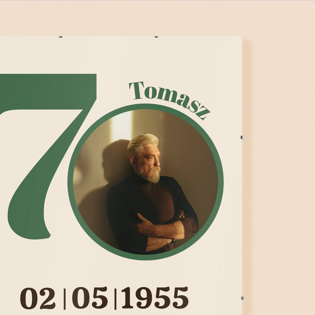 Zdjęcie I Podpis: 70 Urodziny Dedykacja - Personalizowany Plakat