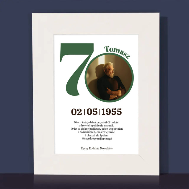 Zdjęcie I Podpis: 70 Urodziny Dedykacja - Ramka Na Zdjęcie