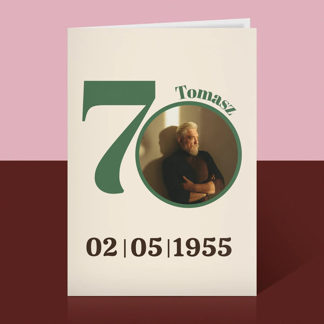 Zdjęcie I Podpis: 70 Urodziny Dedykacja - Kartka z Życzeniami