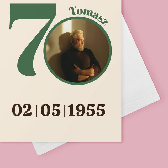 Zdjęcie I Podpis: 70 Urodziny Dedykacja - Kartka z Życzeniami