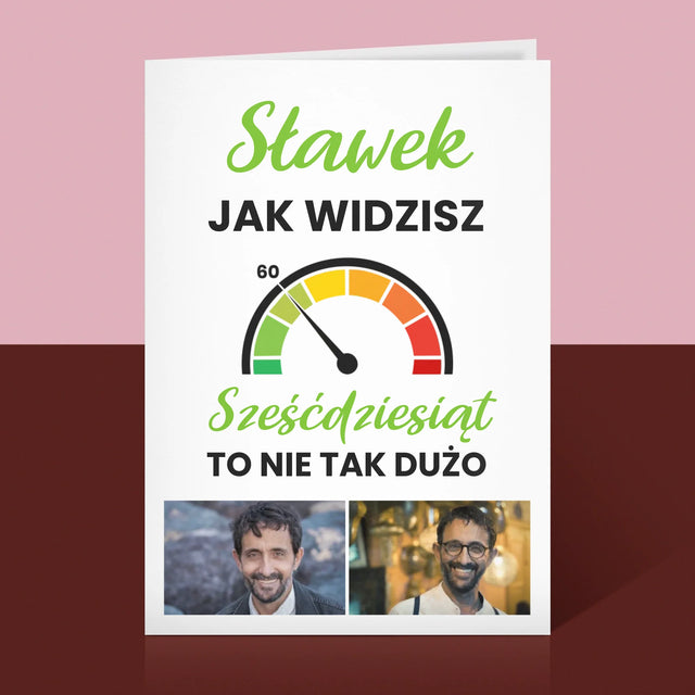 Fotokolaż: 60 Licznik - Kartka z Życzeniami