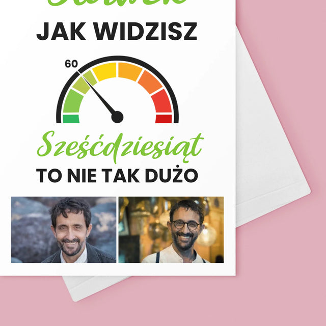 Fotokolaż: 60 Licznik - Kartka z Życzeniami