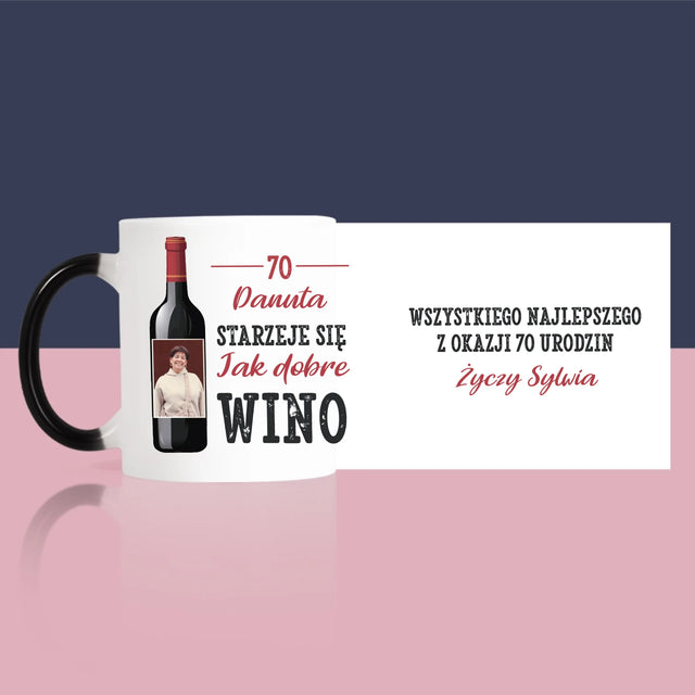 Zdjęcie I Podpis: Jak Dobre Wino - Kubek z Nadrukiem