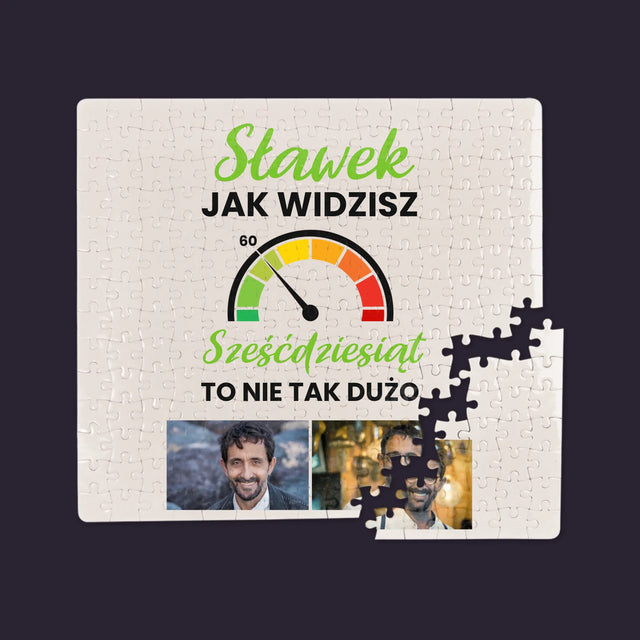 Fotokolaż: 60 Licznik - Personalizowane Puzzle