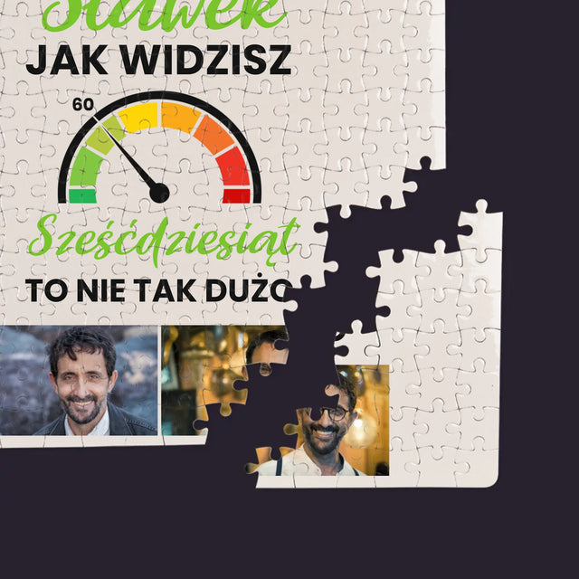 Fotokolaż: 60 Licznik - Personalizowane Puzzle