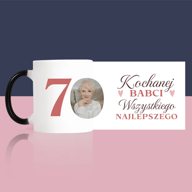 Zdjęcie I Podpis: Kochanej Babci Wszystkiego Najlepszego - Kubek z Nadrukiem