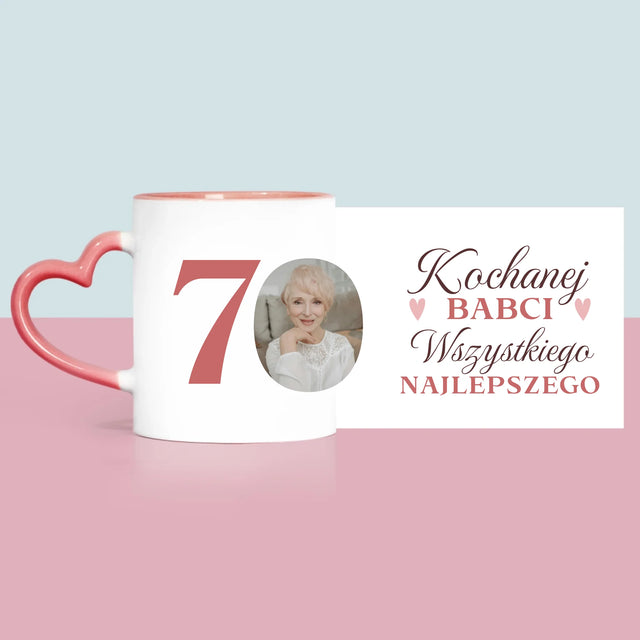 Zdjęcie I Podpis: Kochanej Babci Wszystkiego Najlepszego - Kubek z Nadrukiem