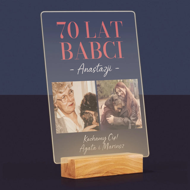 Fotokolaż: 70 Lat Babci - Wydruk Na Szkle Akrylowym