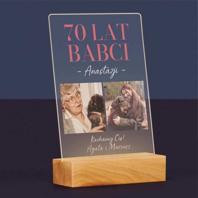 Fotokolaż: 70 Lat Babci - Wydruk Na Szkle Akrylowym