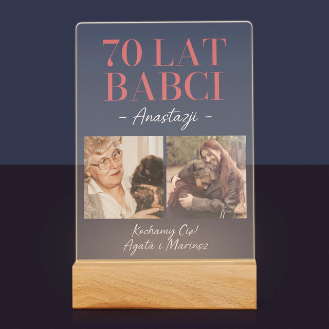 Fotokolaż: 70 Lat Babci - Wydruk Na Szkle Akrylowym