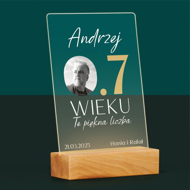 Zdjęcie I Podpis: 0.7 Wieku - Wydruk Na Szkle Akrylowym