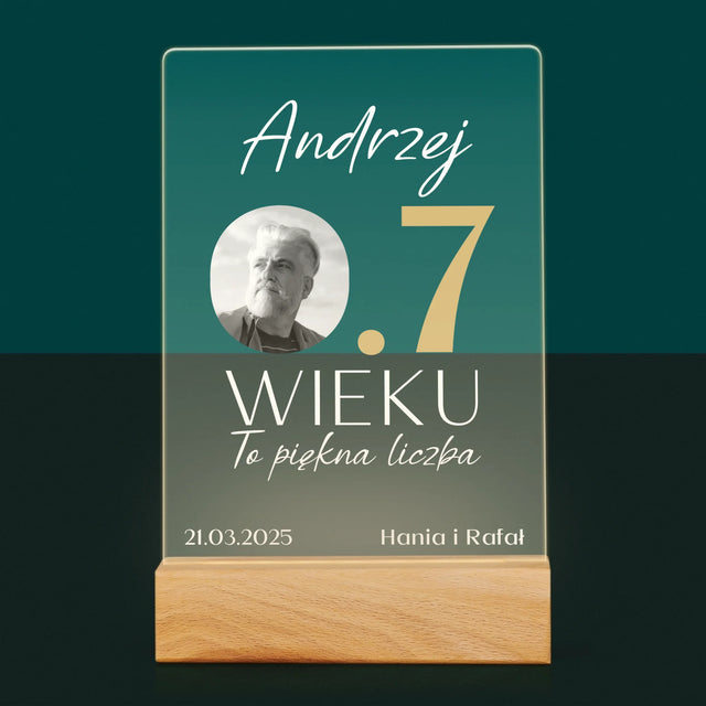 Zdjęcie I Podpis: 0.7 Wieku - Wydruk Na Szkle Akrylowym