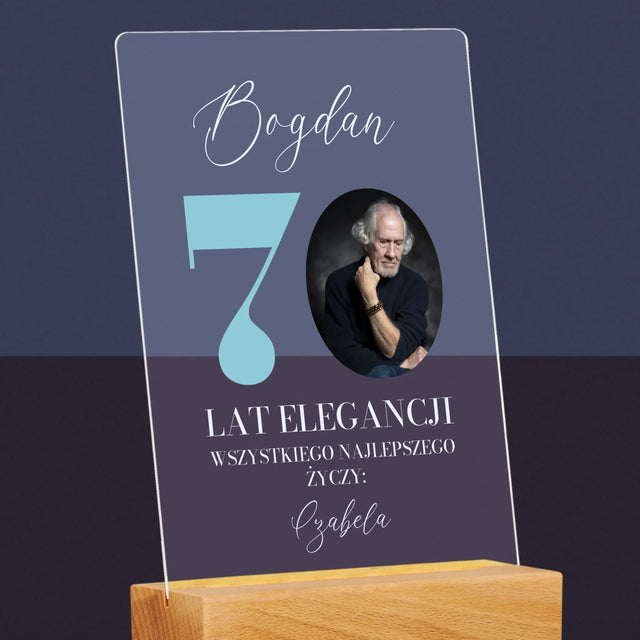 Zdjęcie I Podpis: 70 Lat Elegancji - Wydruk Na Szkle Akrylowym