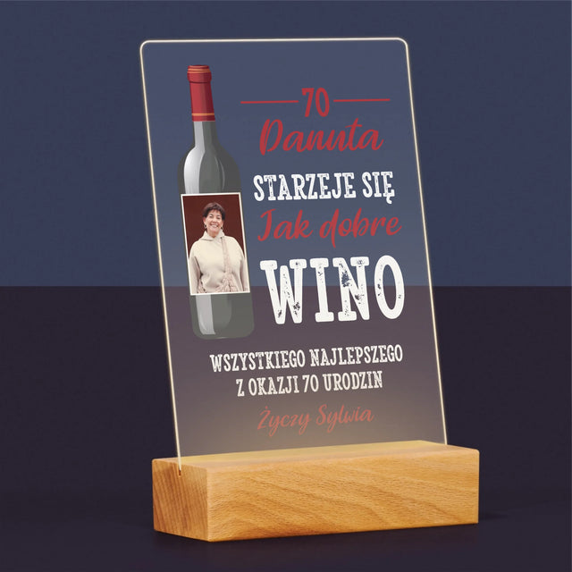 Zdjęcie I Podpis: Jak Dobre Wino - Wydruk Na Szkle Akrylowym