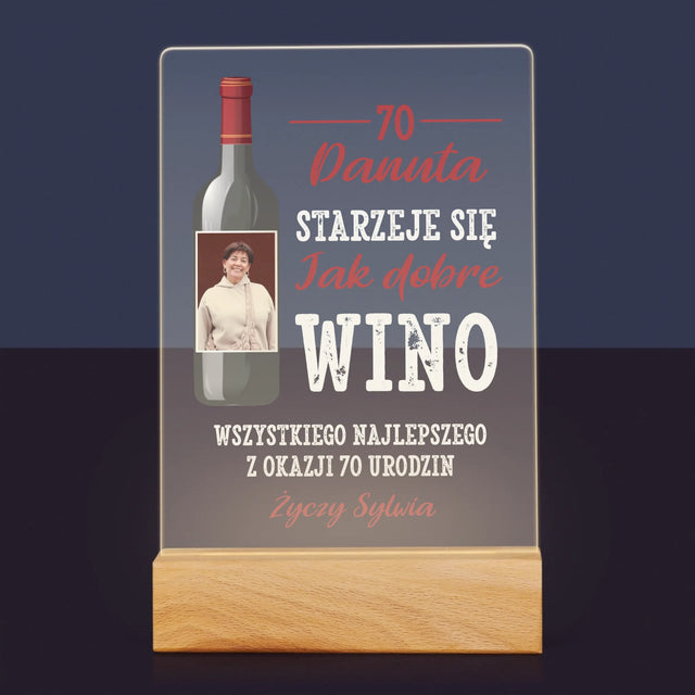 Zdjęcie I Podpis: Jak Dobre Wino - Wydruk Na Szkle Akrylowym