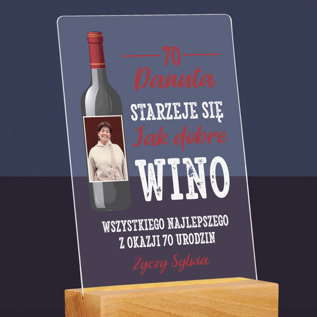 Zdjęcie I Podpis: Jak Dobre Wino - Wydruk Na Szkle Akrylowym