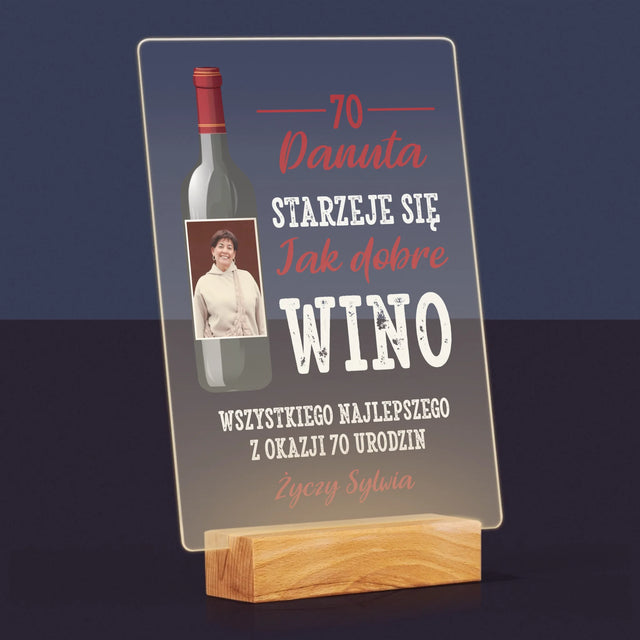 Zdjęcie I Podpis: Jak Dobre Wino - Wydruk Na Szkle Akrylowym
