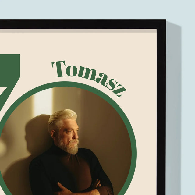 Zdjęcie I Podpis: 70 Urodziny Dedykacja - Wydruk Obramowany