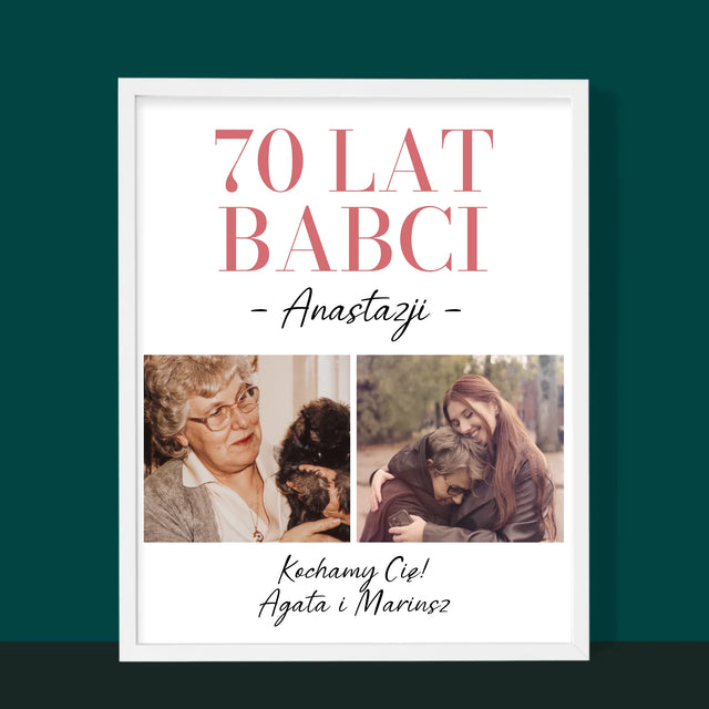 Fotokolaż: 70 Lat Babci - Wydruk Obramowany